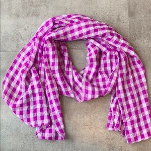 Purple and White Plaid Scarf